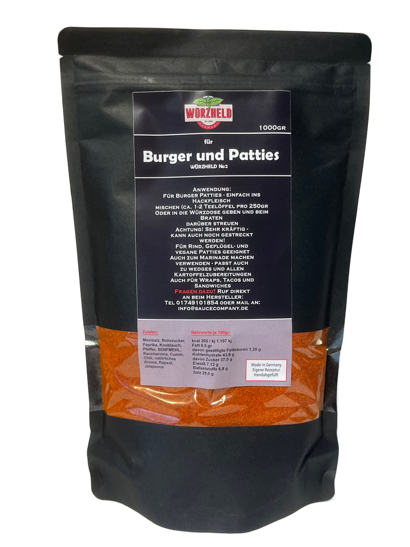 Würzheld No2 Burger und Patties 1000gr