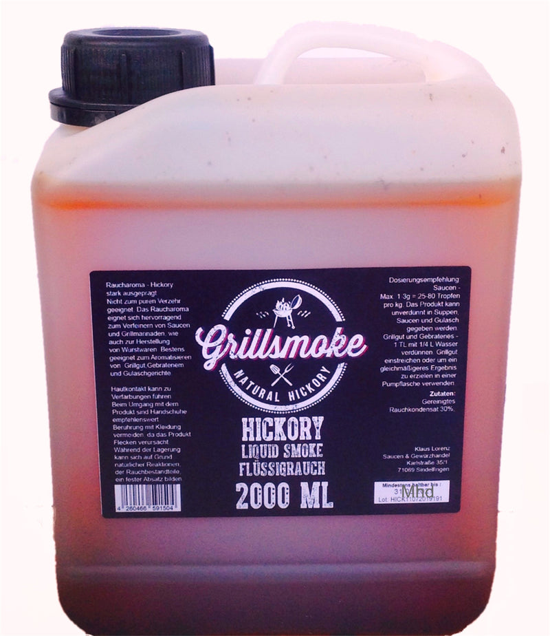 Grillsmoke® Flüssigrauch, Liquid Smoke Hickory pur 2L für Gastro/Metzger